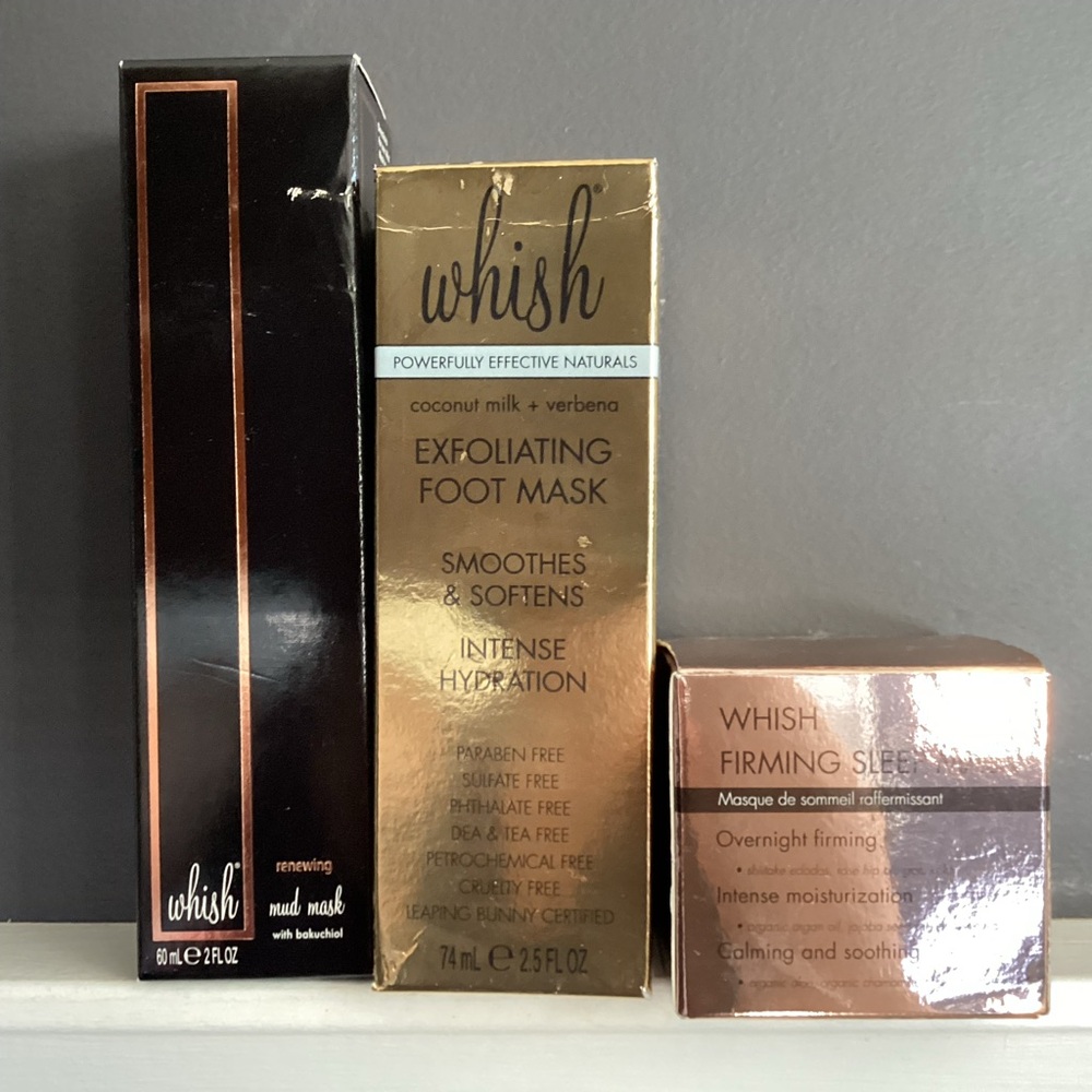 Whish Bundle: Renewing Mud Mask, Exfoliating Foot Mask, & Firming Sleep Mask